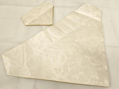 平和屋本店▼打敷　内敷2点セット　三角　金襴　鳳凰草花文　法衣　寺院　仏具　仏教　僧侶　神職　装束　AABK9319ja