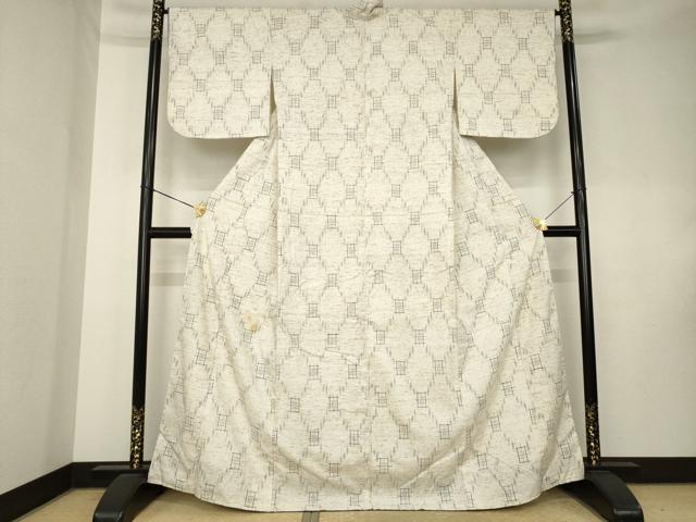 平和屋着物●ぜんまい紬　蜀江文　正絹　逸品　AABK9325ck