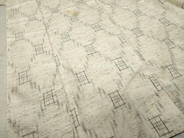 平和屋着物●ぜんまい紬　蜀江文　正絹　逸品　AABK9325ck