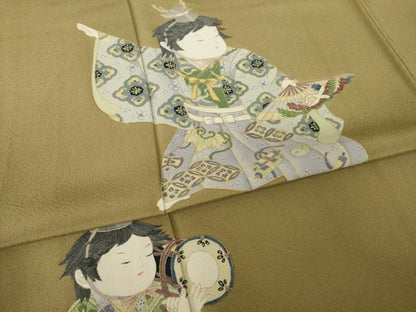 平和屋着物●豪華色留袖　作家物　童子　金彩　正絹　逸品　AABK9327ck