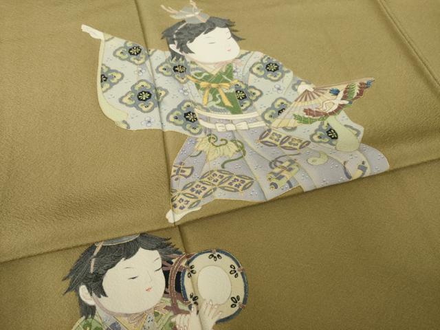 平和屋着物●豪華色留袖　作家物　童子　金彩　正絹　逸品　AABK9327ck