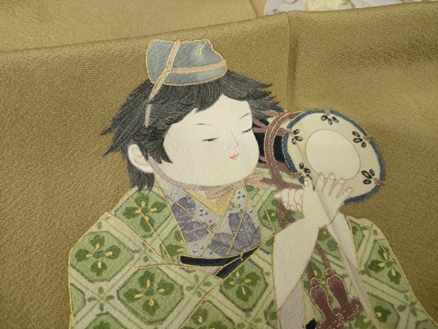 平和屋着物●豪華色留袖　作家物　童子　金彩　正絹　逸品　AABK9327ck
