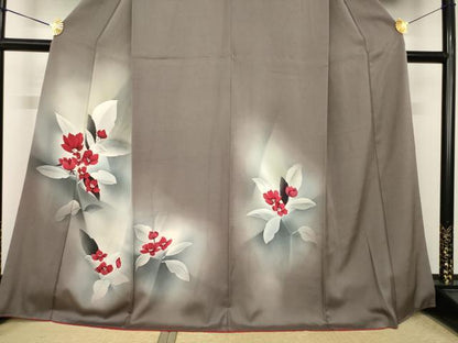 平和屋着物●訪問着　草花文　暈し染め　正絹　逸品　AABK9330ck