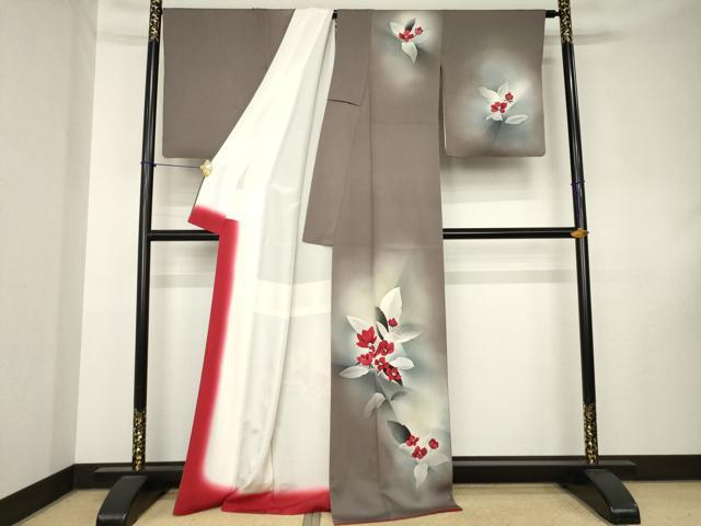 平和屋着物●訪問着　草花文　暈し染め　正絹　逸品　AABK9330ck