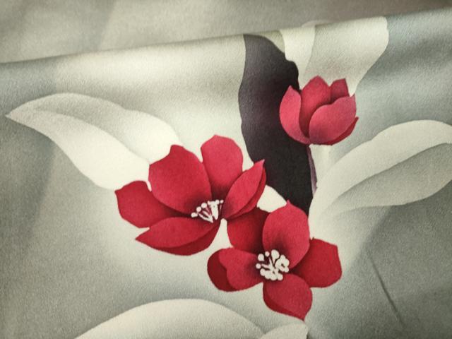 平和屋着物●訪問着　草花文　暈し染め　正絹　逸品　AABK9330ck