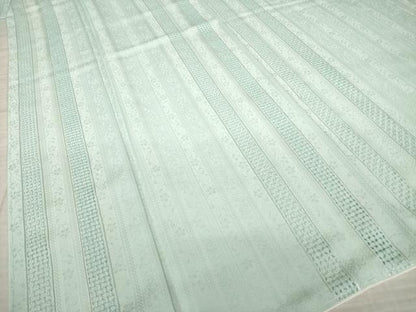 平和屋着物●上質な色無地　中国三大刺繍　スワトウ刺繍　汕頭刺繍　草花間道　蕎麦切色　正絹　逸品　AABK9332ck