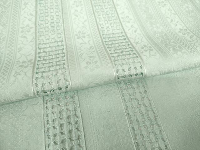 平和屋着物●上質な色無地　中国三大刺繍　スワトウ刺繍　汕頭刺繍　草花間道　蕎麦切色　正絹　逸品　AABK9332ck