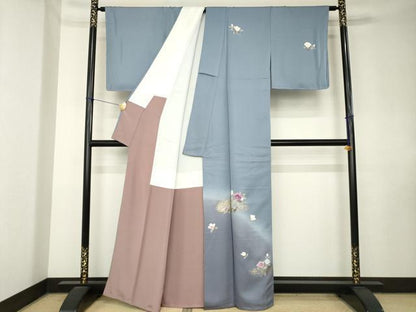 平和屋着物●西陣　京の名門　じゅらく謹製　帝王紫(古代帝王紫)　訪問着　枝花文　暈し染め　金彩　正絹　逸品　未使用　AABK9335ck