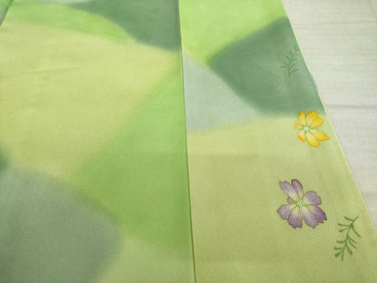 平和屋着物●染色作家　茂木蒼城　蒼城染め　小紋　舞花文　正絹　逸品　AABK9337ck