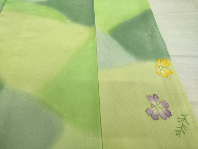 平和屋着物●染色作家　茂木蒼城　蒼城染め　小紋　舞花文　正絹　逸品　AABK9337ck