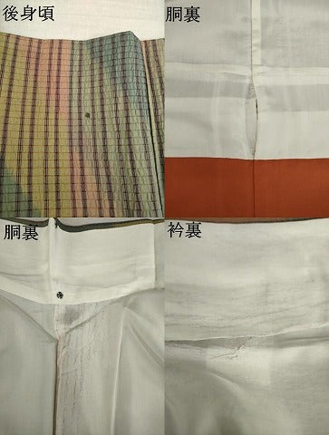 平和屋着物●上質な紬　斜縞　正絹　逸品　AABK9342ck