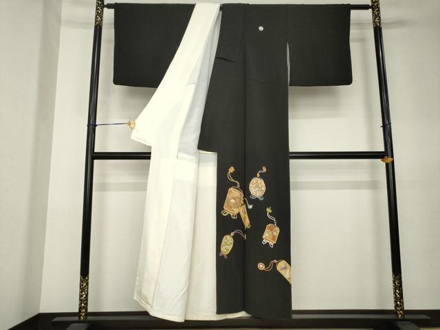 平和屋着物●豪華黒留袖　印籠文　金彩　正絹　逸品　AABK9349ck