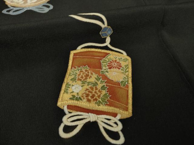 平和屋着物●豪華黒留袖　印籠文　金彩　正絹　逸品　AABK9349ck