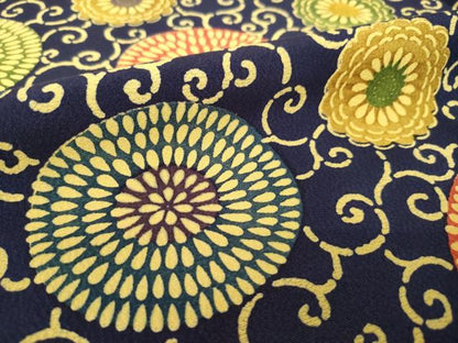 平和屋着物●上質な小紋　型染め　菊唐草　正絹　逸品　AABK9352ck