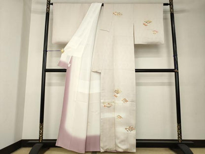 平和屋着物●訪問着　源氏香花文　暈し染め　金彩　鈴乃屋扱い　正絹　逸品　AABK9353ck