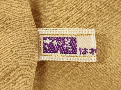 平和屋着物●上質な色無地　草花地紋　飴色　さが美扱い　正絹　逸品　AABK9355ck