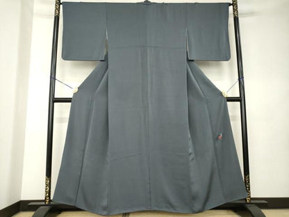 平和屋着物●国際的伝統工芸作家　十二代・藤林徳扇　苑寿 　色無地　蝋色　正絹　逸品　AABK9358ck