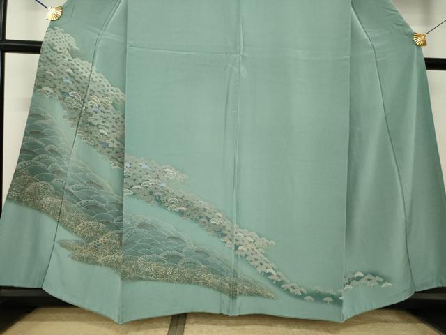 平和屋着物●訪問着　立波松文　暈し染め　金彩　正絹　逸品　AABK9359ck