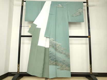 平和屋着物●訪問着　立波松文　暈し染め　金彩　正絹　逸品　AABK9359ck