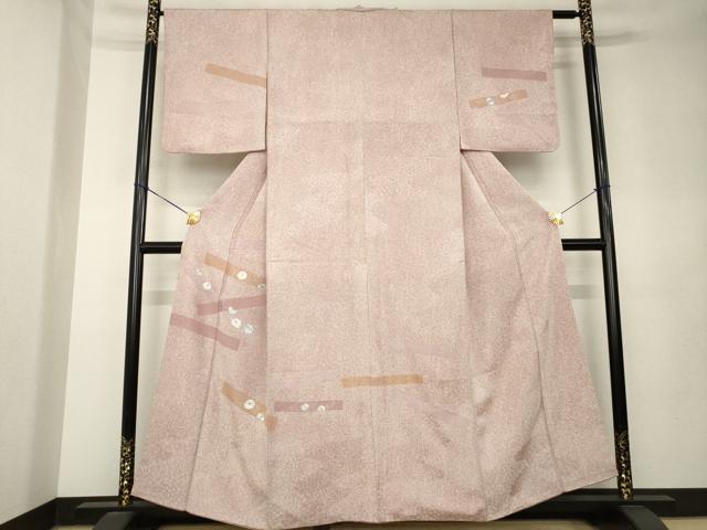 平和屋着物●訪問着　刺繍　短冊花文　正絹　逸品　AABK9360ck