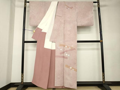 平和屋着物●訪問着　刺繍　短冊花文　正絹　逸品　AABK9360ck