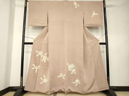 平和屋着物●訪問着　流水花文　正絹　逸品　AABK9361ck