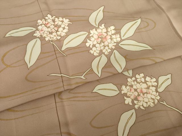 平和屋着物●訪問着　流水花文　正絹　逸品　AABK9361ck