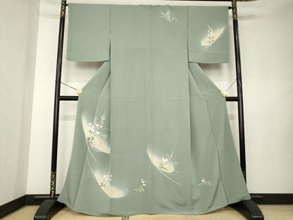 平和屋着物●訪問着　友禅　作家物　草花文　暈し染め　正絹　逸品　未使用　AABK9366ck