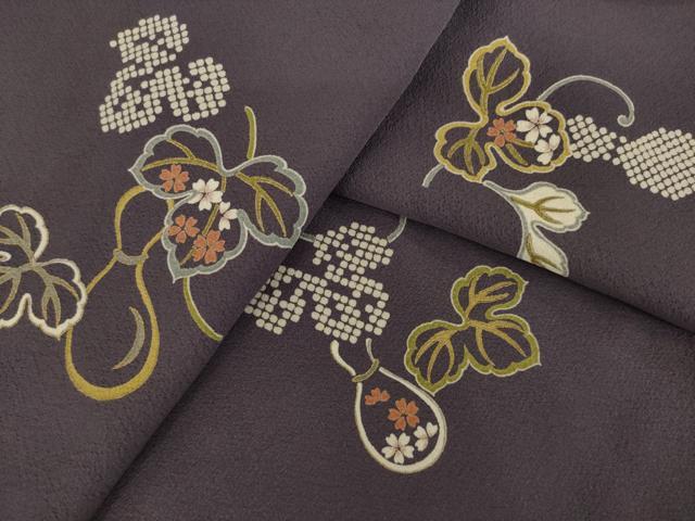 平和屋着物●上質な小紋　瓢箪　金彩　正絹　逸品　AABK9367ck