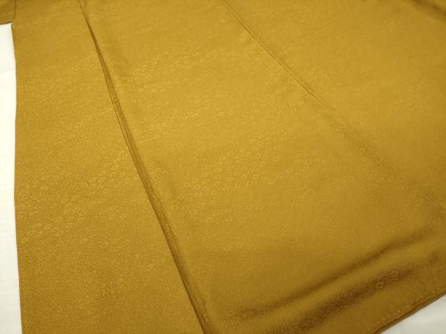 平和屋着物●上質な色無地　草花地紋　桑茶色　正絹　逸品　AABK9368ck