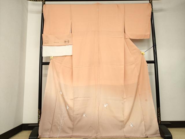 平和屋着物●豪華色留袖 作家物 洗練そよぎ 鶴 伊と幸 暈し染め 反端付き ロング丈 正絹 逸品 AABK9370ck