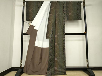 平和屋着物●本場大島紬　9マルキ　楽器花間道　正絹　逸品　AABK9371ck
