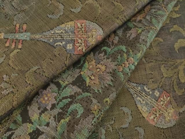 平和屋着物●本場大島紬　9マルキ　楽器花間道　正絹　逸品　AABK9371ck