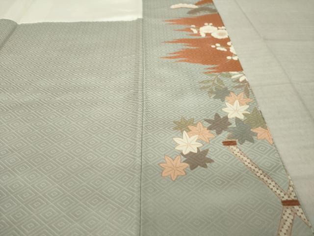 平和屋着物●豪華色留袖 駒刺繍 吉祥花文 金彩 正絹 逸品 AABK9375ck