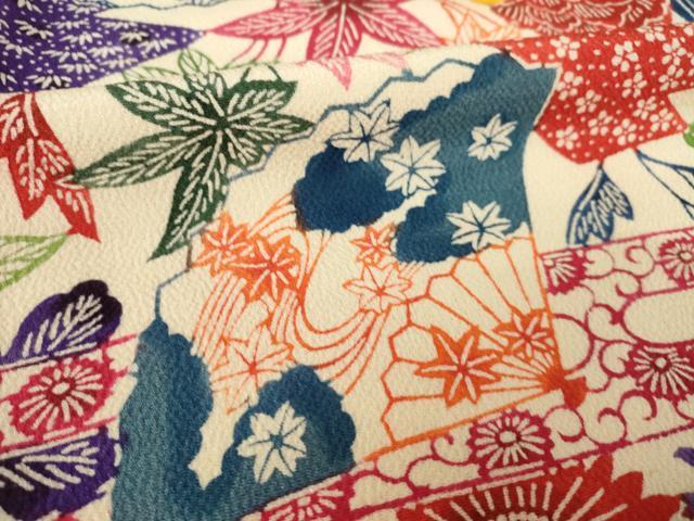 平和屋着物●上質な小紋　型染め　松皮菱花文　ロング丈　正絹　逸品　AABK9376ck
