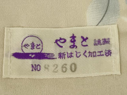 平和屋着物●長襦袢　無双仕立て　花蔦草文　やまと誂製　半衿ビーズ　正絹　逸品　AABK9379ck