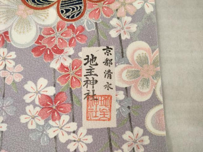 平和屋着物●上質な小紋　糸巻花文　正絹　逸品　AABK9384ck