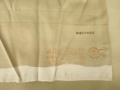 平和屋着物●訪問着　舞花文　金彩　丹後ちりめん　反端付き　正絹　逸品　AABK9387ck