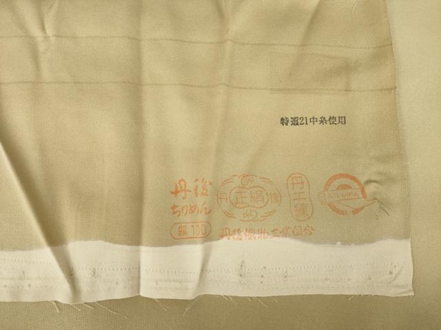 平和屋着物●訪問着　舞花文　金彩　丹後ちりめん　反端付き　正絹　逸品　AABK9387ck