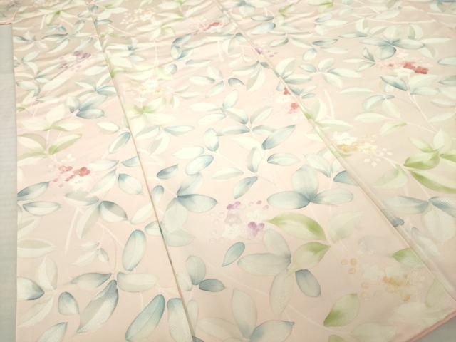 平和屋着物●上質な小紋　草花文　地紋起こし　正絹　逸品　AABK9394ck