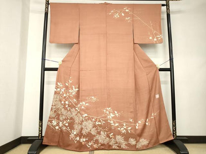 平和屋着物●訪問着　作家物　枝花文　金彩　正絹　逸品　AABK9398ck
