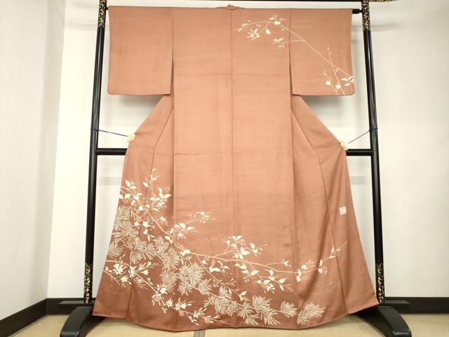 平和屋着物●訪問着　作家物　枝花文　金彩　正絹　逸品　AABK9398ck