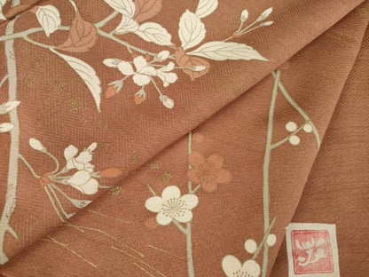 平和屋着物●訪問着　作家物　枝花文　金彩　正絹　逸品　AABK9398ck