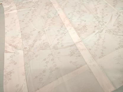 平和屋着物●振袖用長襦袢　無双仕立て　草花地紋　暈し染め　半衿刺繍　正絹　逸品　AABK9400ck