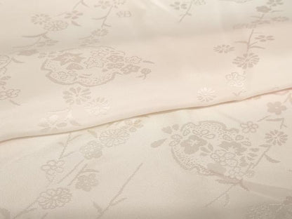 平和屋着物●振袖用長襦袢　無双仕立て　草花地紋　暈し染め　半衿刺繍　正絹　逸品　AABK9400ck