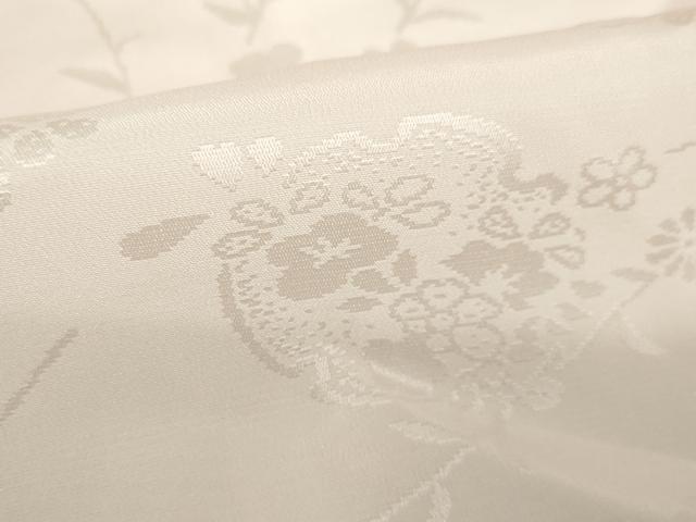平和屋着物●振袖用長襦袢　無双仕立て　草花地紋　暈し染め　半衿刺繍　正絹　逸品　AABK9400ck