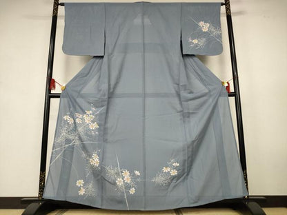 平和屋着物＊夏物　訪問着　絽　草花文　ろうけつ染め　金彩　正絹　逸品　未使用　AABK9408jd