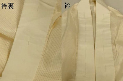平和屋着物＊夏物　長襦袢　絽　鳥の子色　正絹　逸品　AABK9409jd