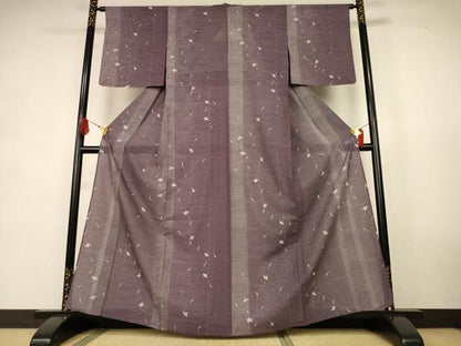 平和屋着物＊夏物　小紋　絽　舞花文　正絹　逸品　AABK9411jd