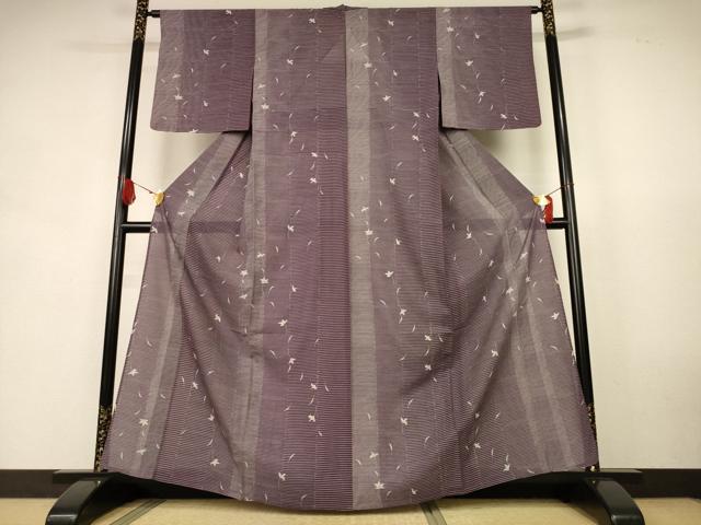平和屋着物＊夏物　小紋　絽　舞花文　正絹　逸品　AABK9411jd